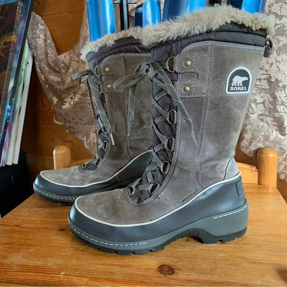 Sorel Women's Tivoli III High winter boots Quarry/Cloud Grey Size 8 Waterproof - Picture 4 of 10